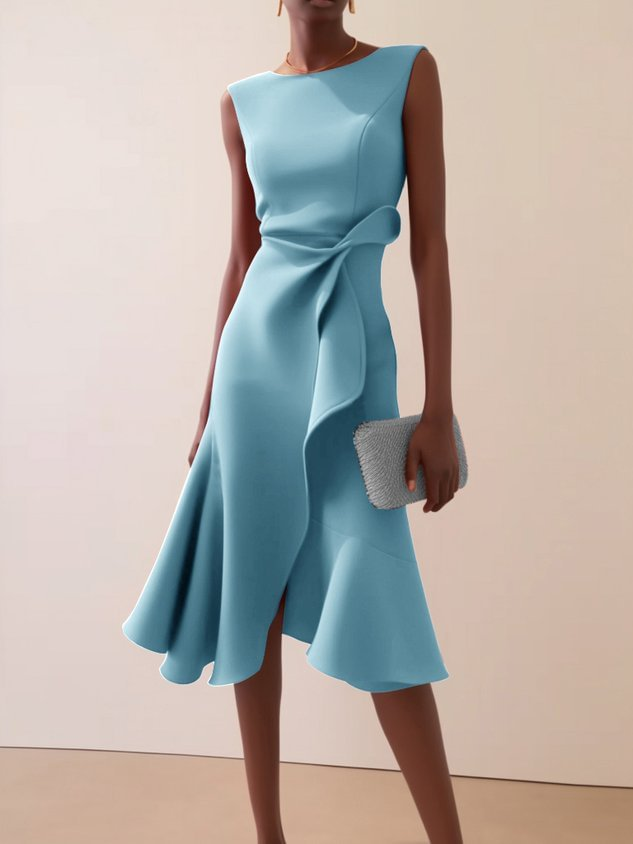 Gedrapeerde midi jurk voor een stijlvolle vrouwelijke look