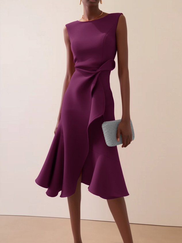 Elegante jurk met asymmetrische zoom en verfijnde pasvorm