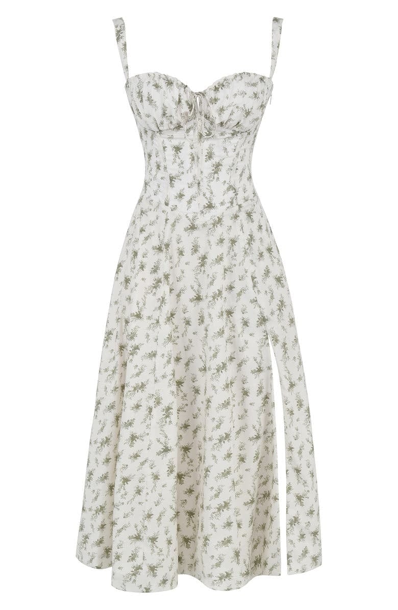 Bodycon jurk met bloemenprint en bustier