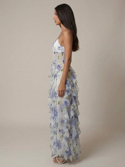 Boheemse maxi-jurk met bloemenprint