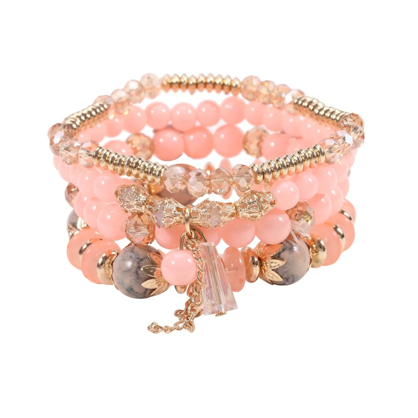 Boheemse Roze Armbanden Set Hippie Stijl