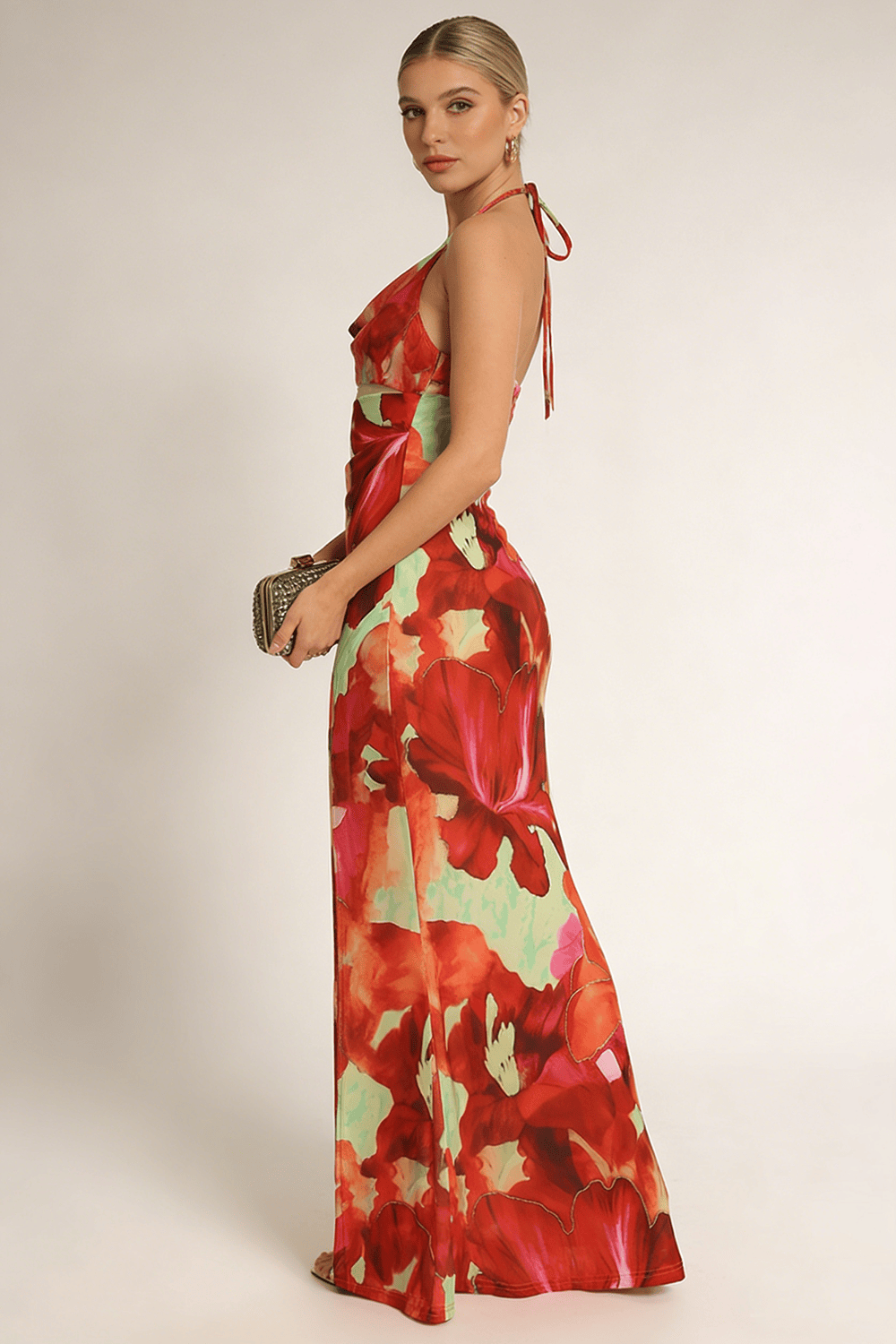 Maxi Jurk Tropische Bloemenprint Lichtgewicht Polyester