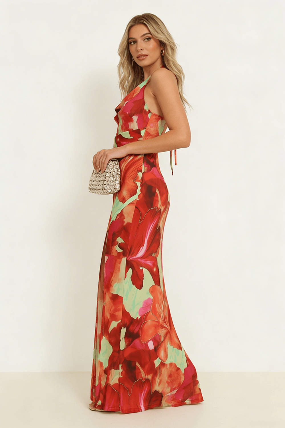 Maxi Jurk Tropische Bloemenprint Lichtgewicht Polyester