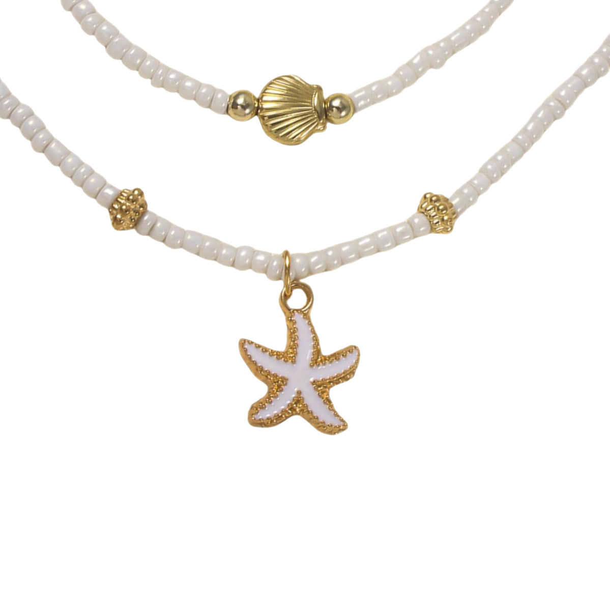 Gelaagde Zeester Hanger Ketting Goud