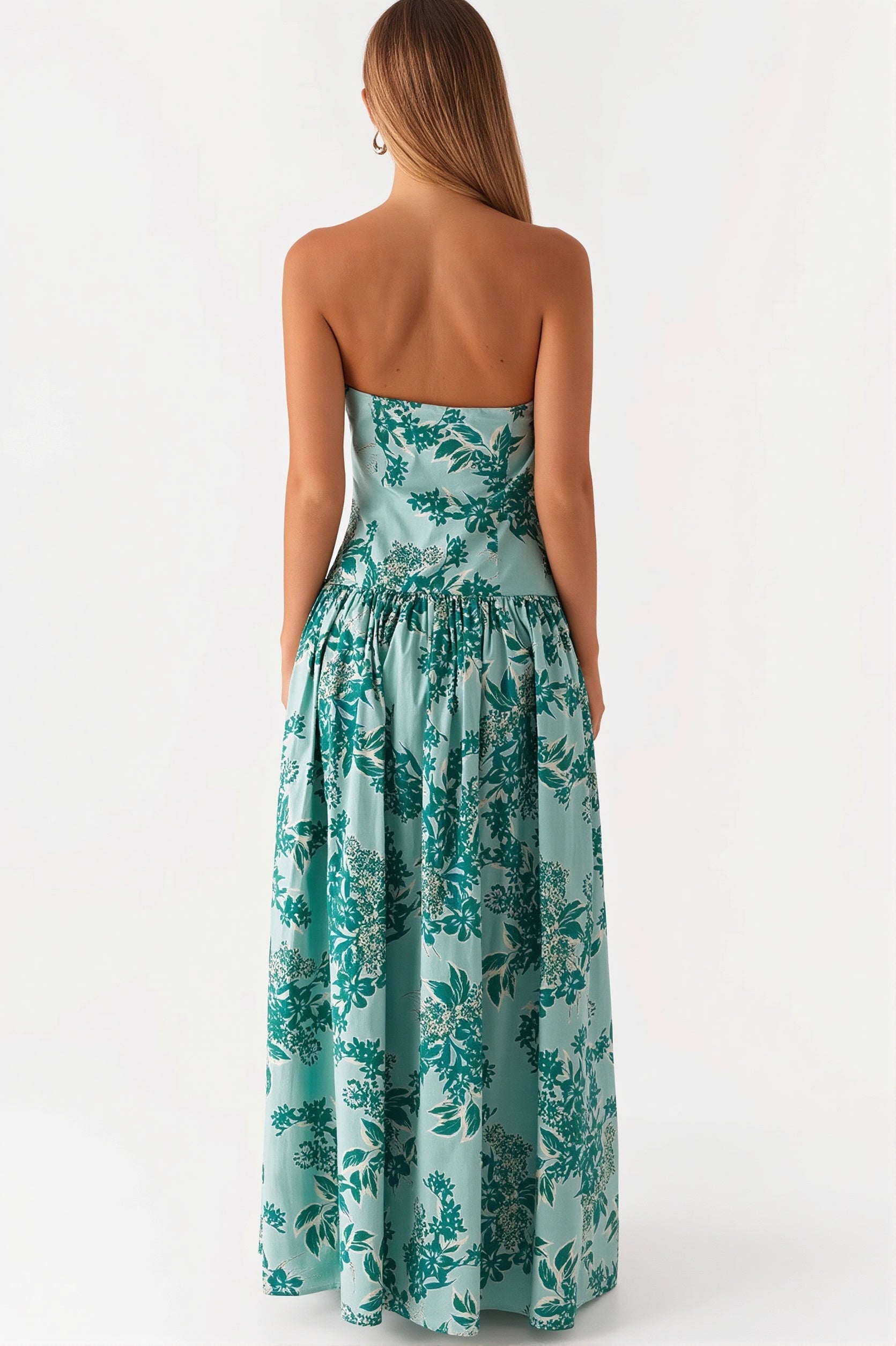 Maxi jurk voor dames met strapless bandeauhals