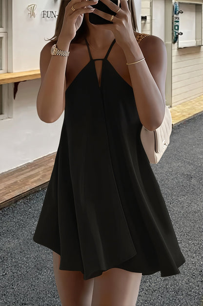 Elegante halter mini jurk voor dames met losse fit en open rug