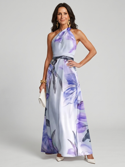 Elegante dames maxi jurk met opvallende bloemenprint