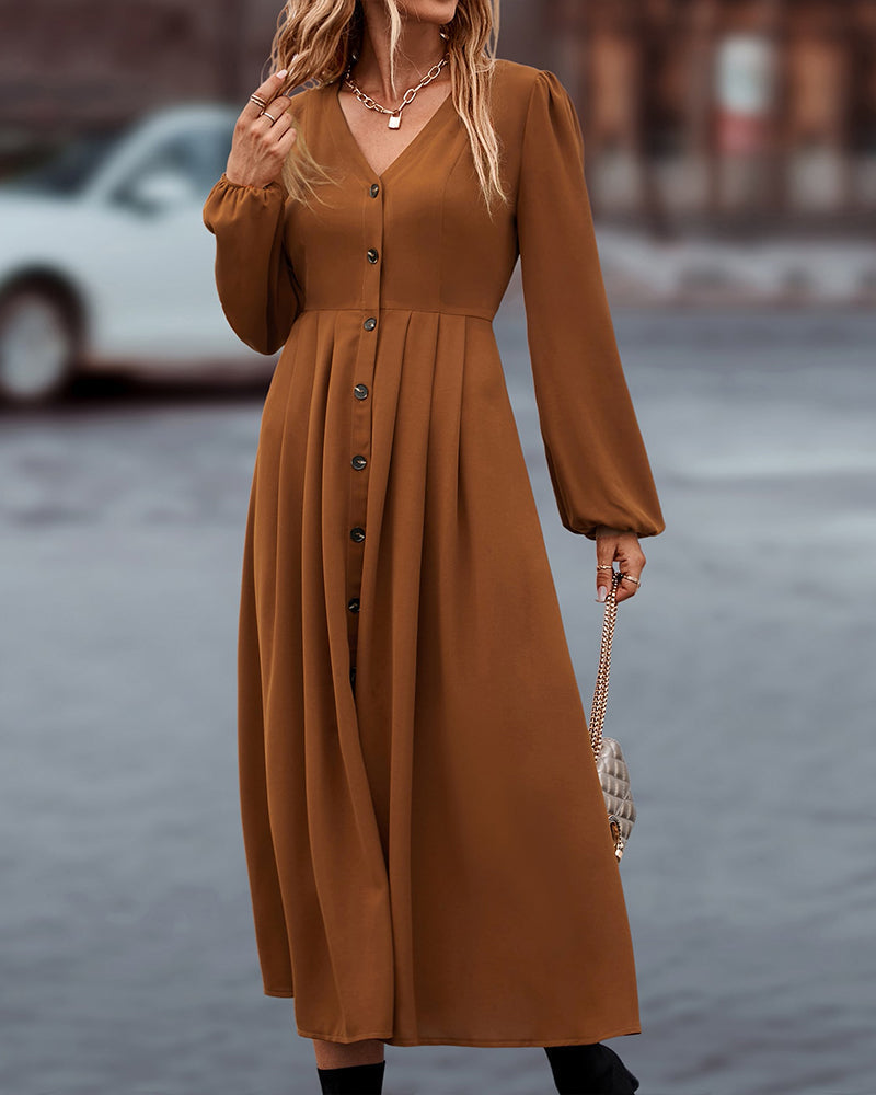 Damesjurk met lange mouwen in een elegante herfststijl