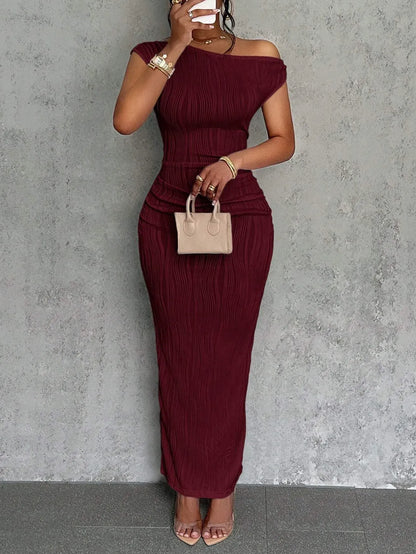 Dames Asymmetrische Maxi Jurk Met Eén Schouder