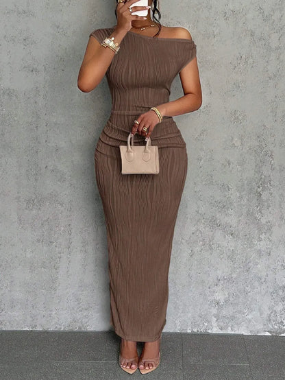 Dames Asymmetrische Maxi Jurk Met Eén Schouder