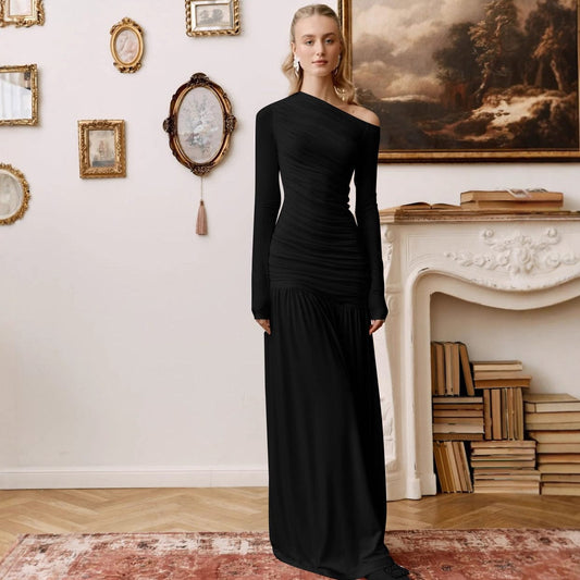 Dames Asymmetrische Maxijurk Met Ruching