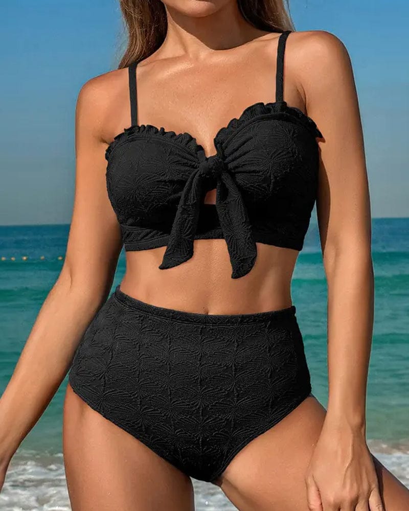 Dames Bikini Met Bandjes En Knoopdetail