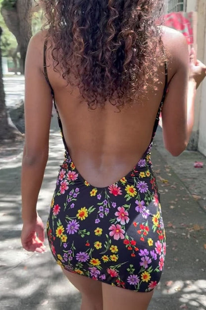 Dames Bodycon Mini Jurk Met Bloemenprint