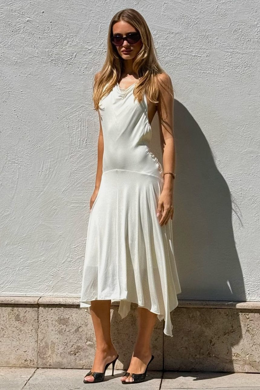 Dames Halter Maxi Jurk Asymmetrische A Lijn