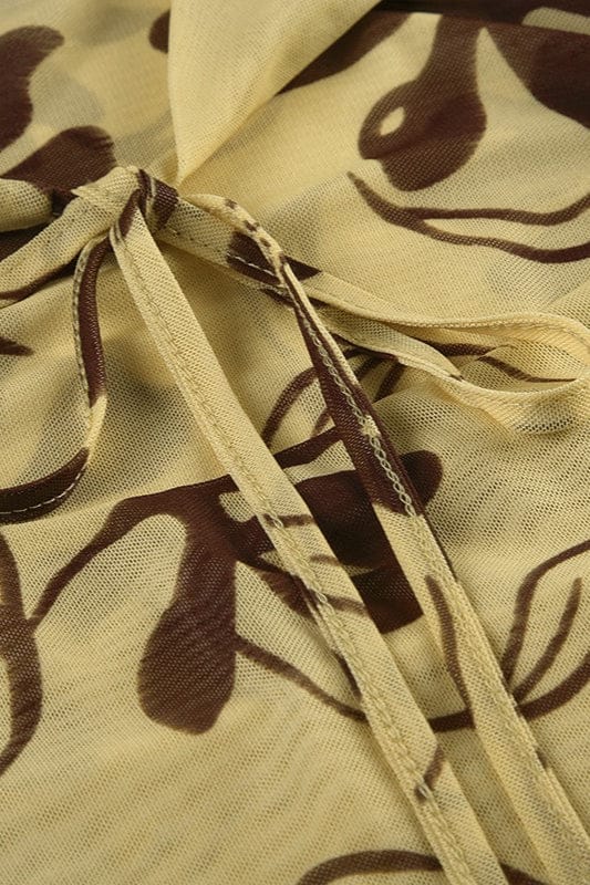 Dames Halter Mini Jurk Met Bloemenprint En Open Rug