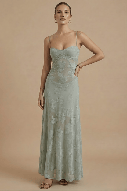 Dames Maxi Jurk Met Bloemenprint En Dunne Bandjes
