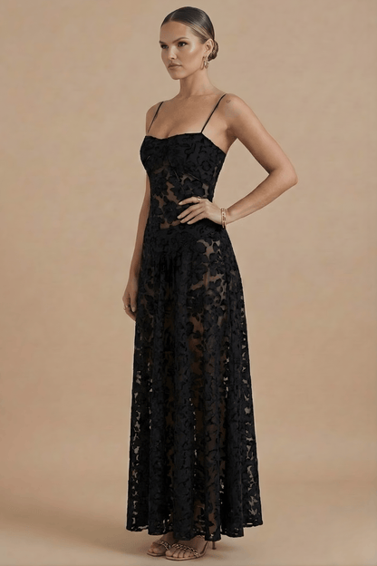 Dames Maxi Jurk Met Bloemenprint En Dunne Bandjes