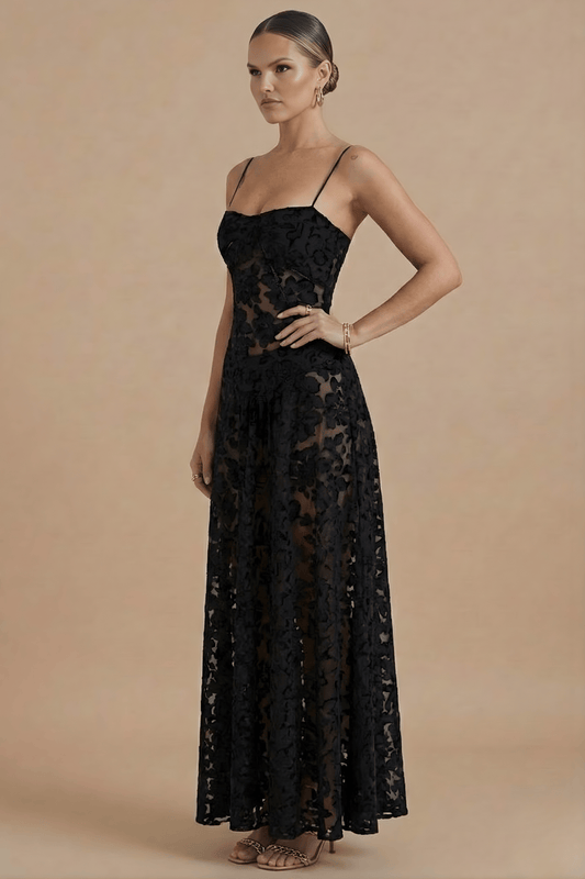 Dames Maxi Jurk Met Bloemenprint En Dunne Bandjes