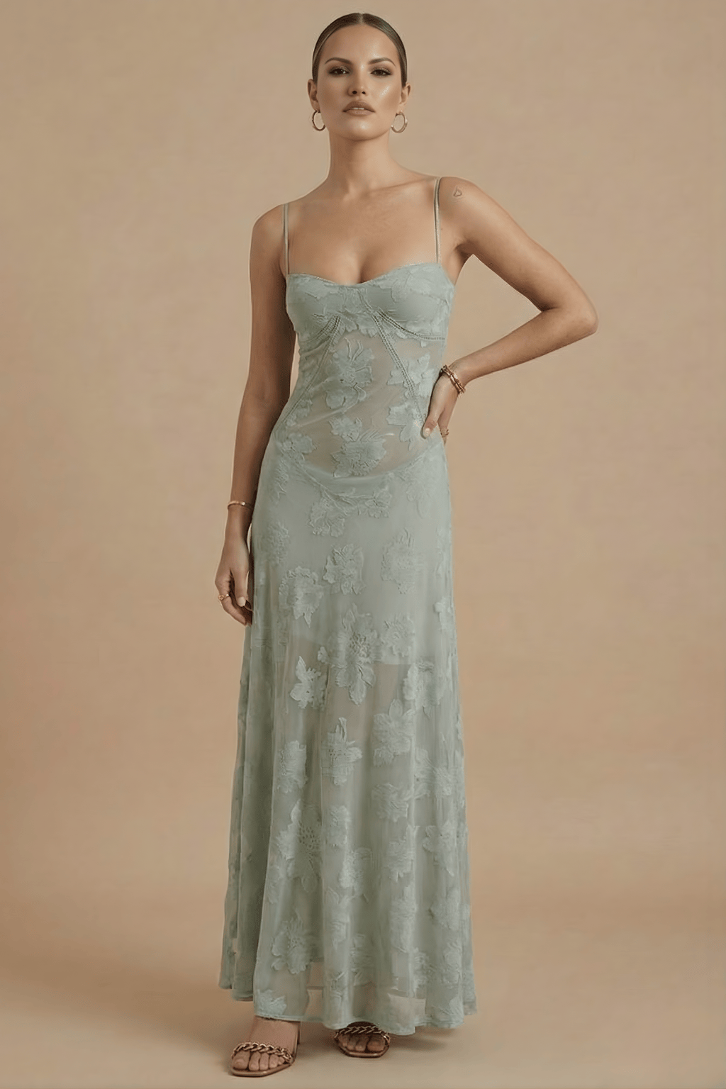 Dames Maxi Jurk Met Bloemenprint En Dunne Bandjes