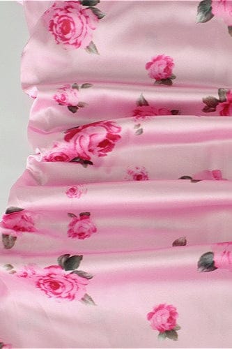 Dames Maxi Jurk Met Bloemenprint En Ruches Roze