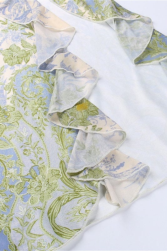 Dames Maxi Jurk Met Bloemenprint En Split Strapless