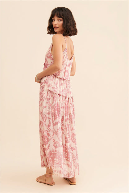 Dames Maxi Jurk Met Bloemenprint En V Hals