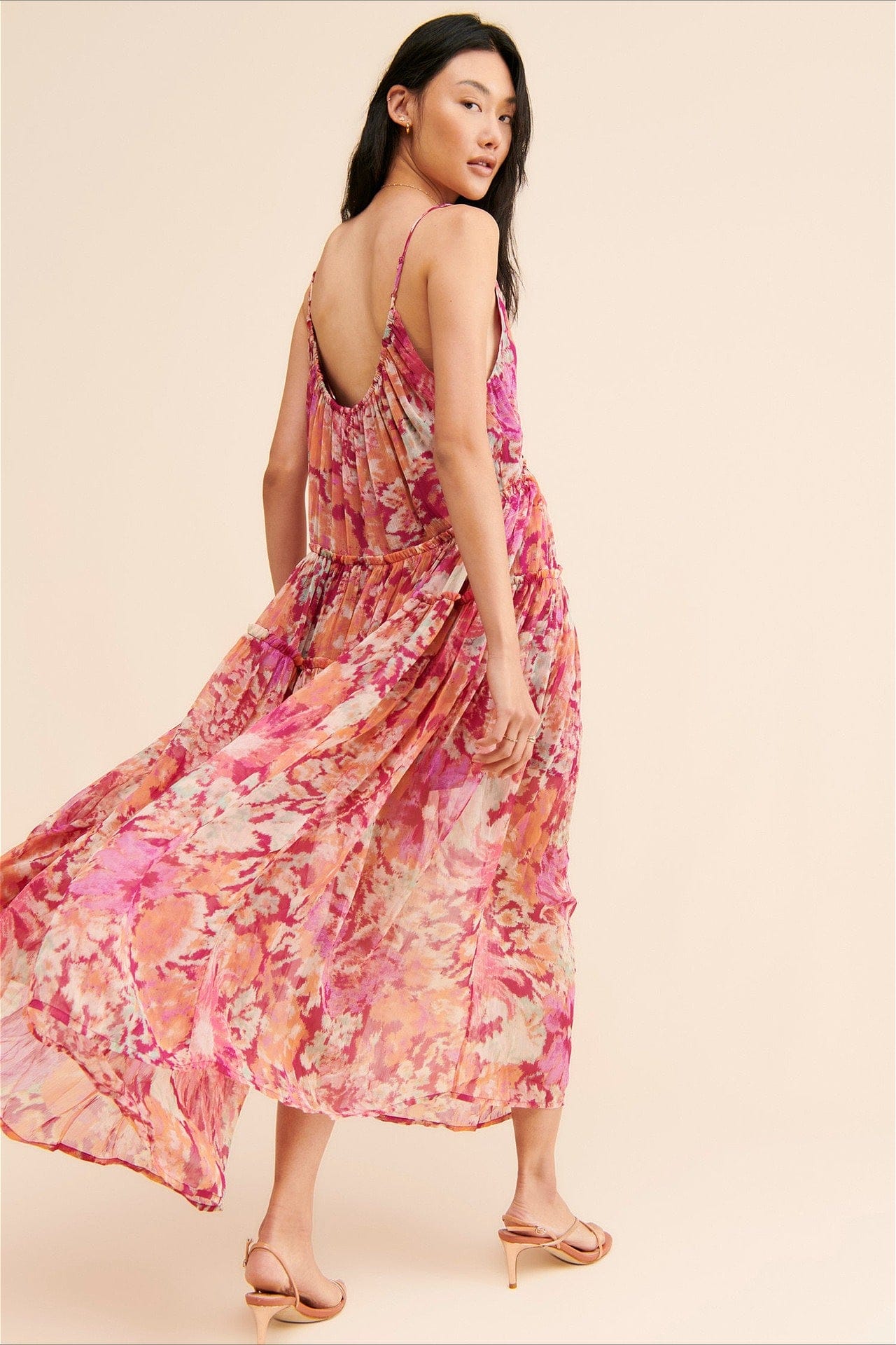 Dames Maxi Jurk Met Bloemenprint En V Hals