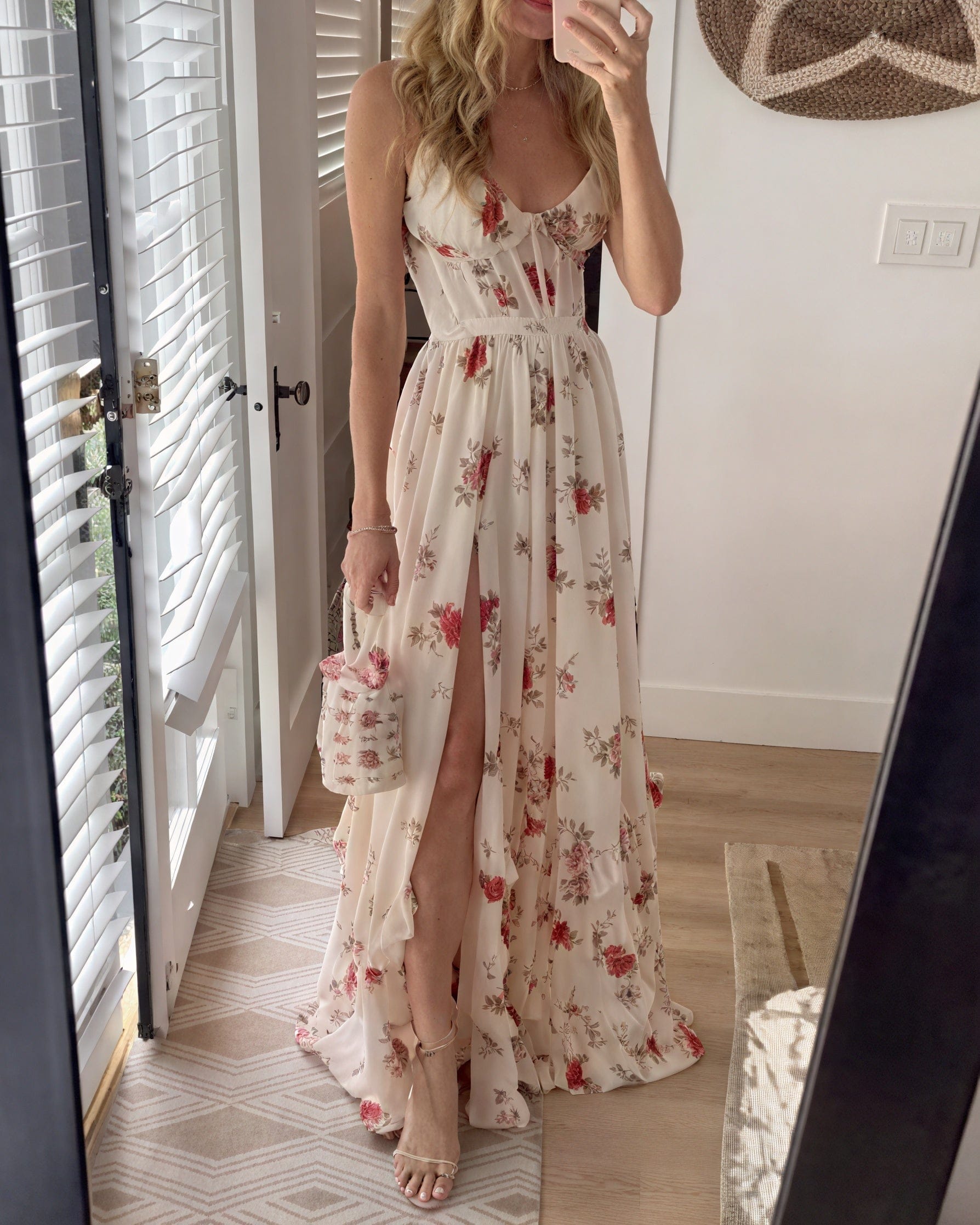 Dames Maxi Jurk Met Bloemenprint En Zijsplit