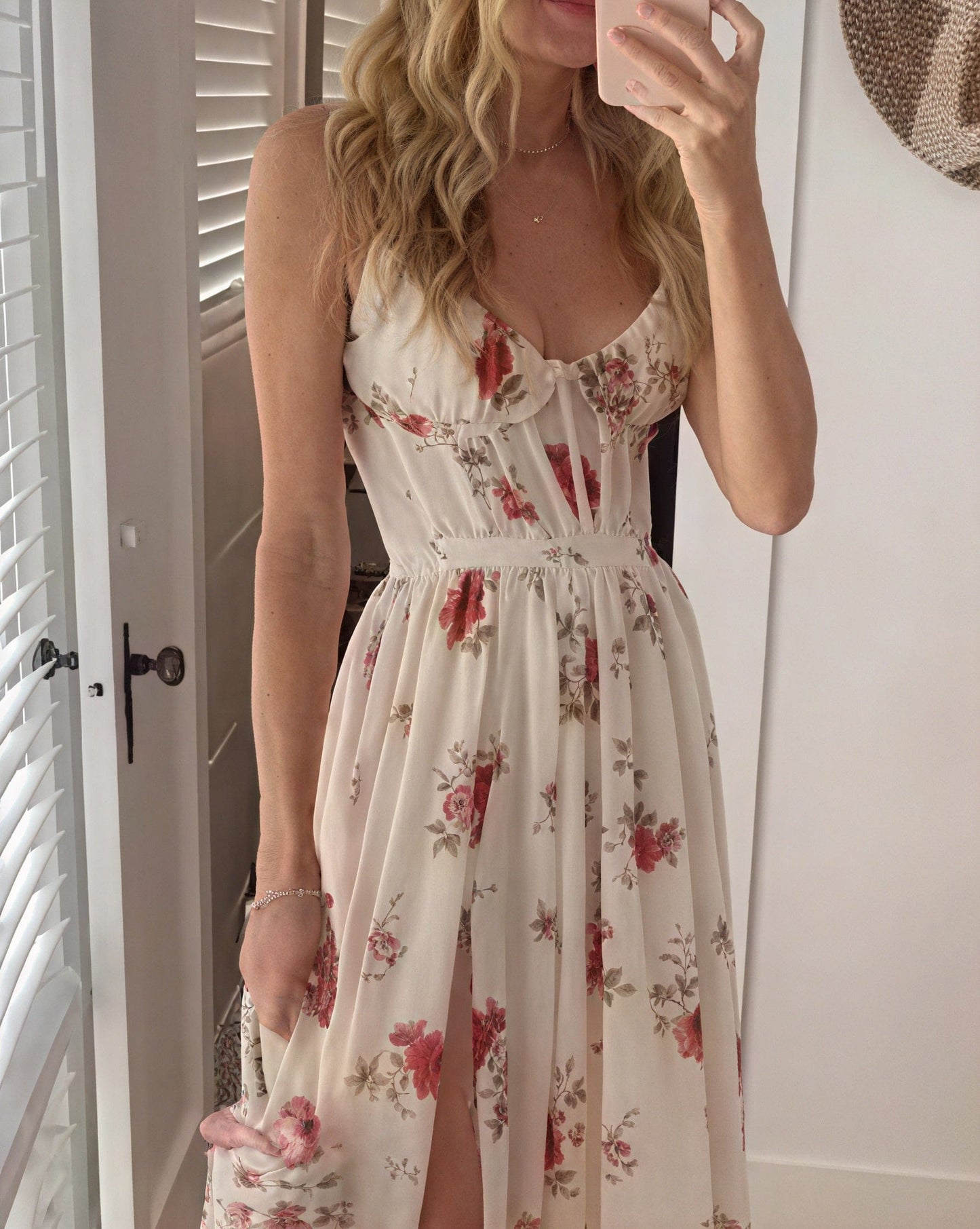 Dames Maxi Jurk Met Bloemenprint En Zijsplit