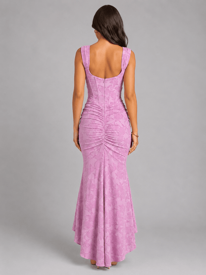 Dames Maxi Jurk Met Korsetlook En Bloemenprint