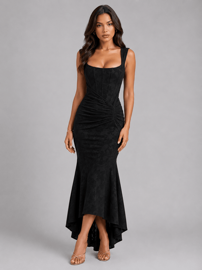 Dames Maxi Jurk Met Korsetlook En Bloemenprint