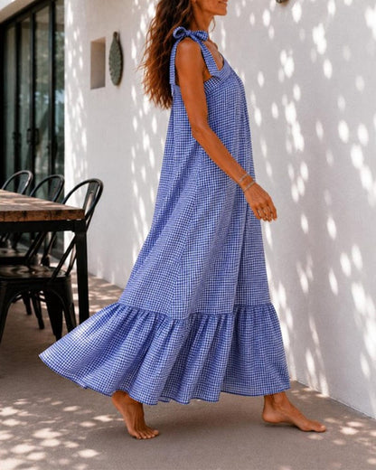 Dames Maxi Jurk Met One Shoulder En Ruches