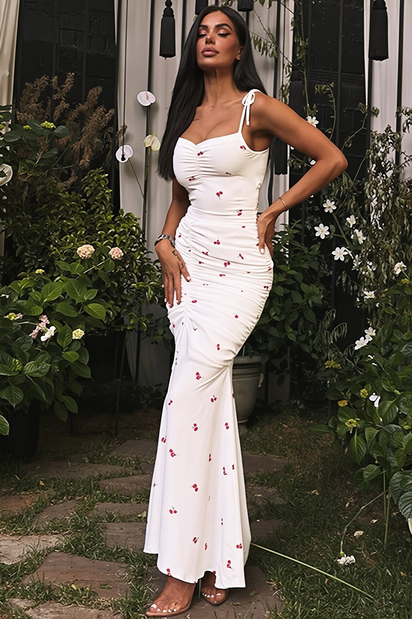 Dames Maxi Jurk Met Print En Split