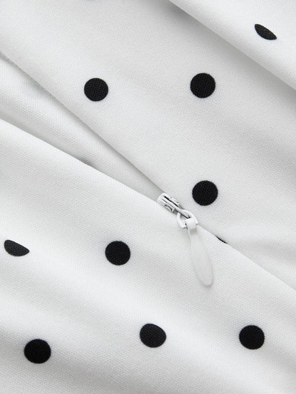 Dames Maxi Jurk Met Stippen En Fit Flare Pasvorm