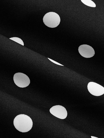 Dames Maxi Jurk Met Stippenprint En V Hals