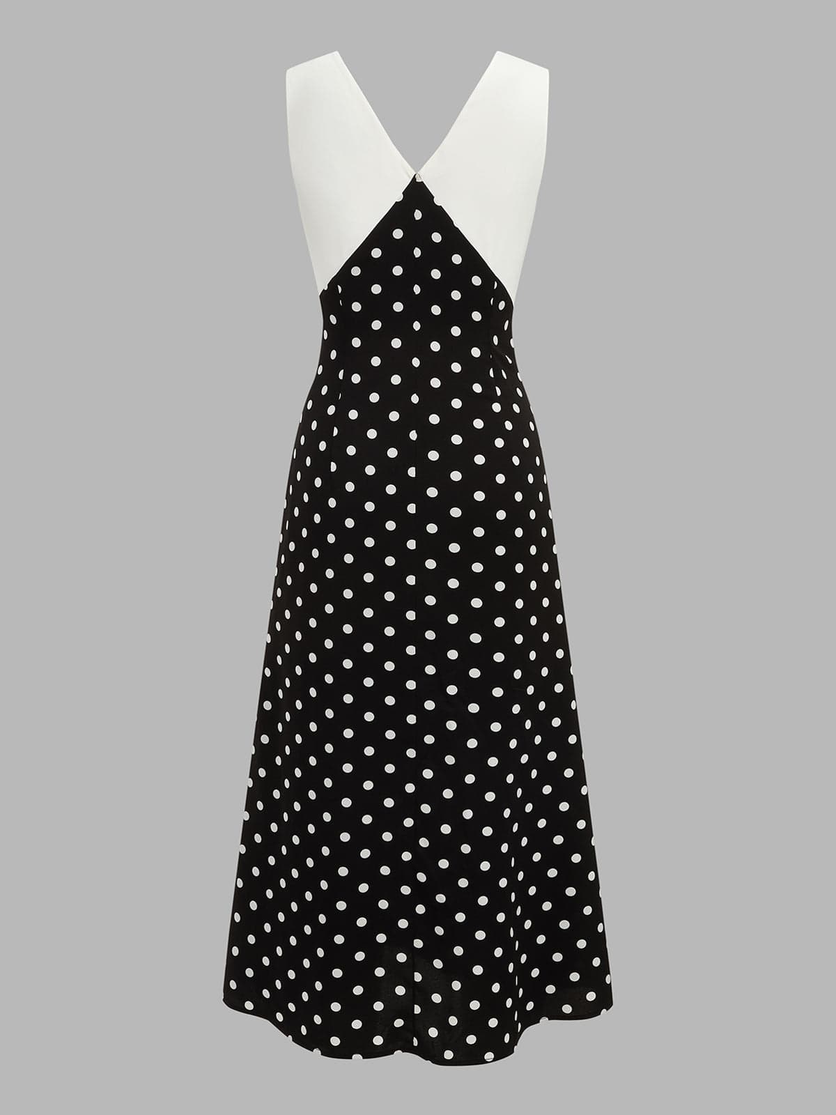 Dames Maxi Jurk Met Stippenprint En V Hals