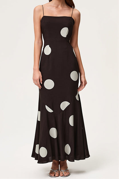 Dames Maxi Jurk Met Stippenprint Zonder Mouwen