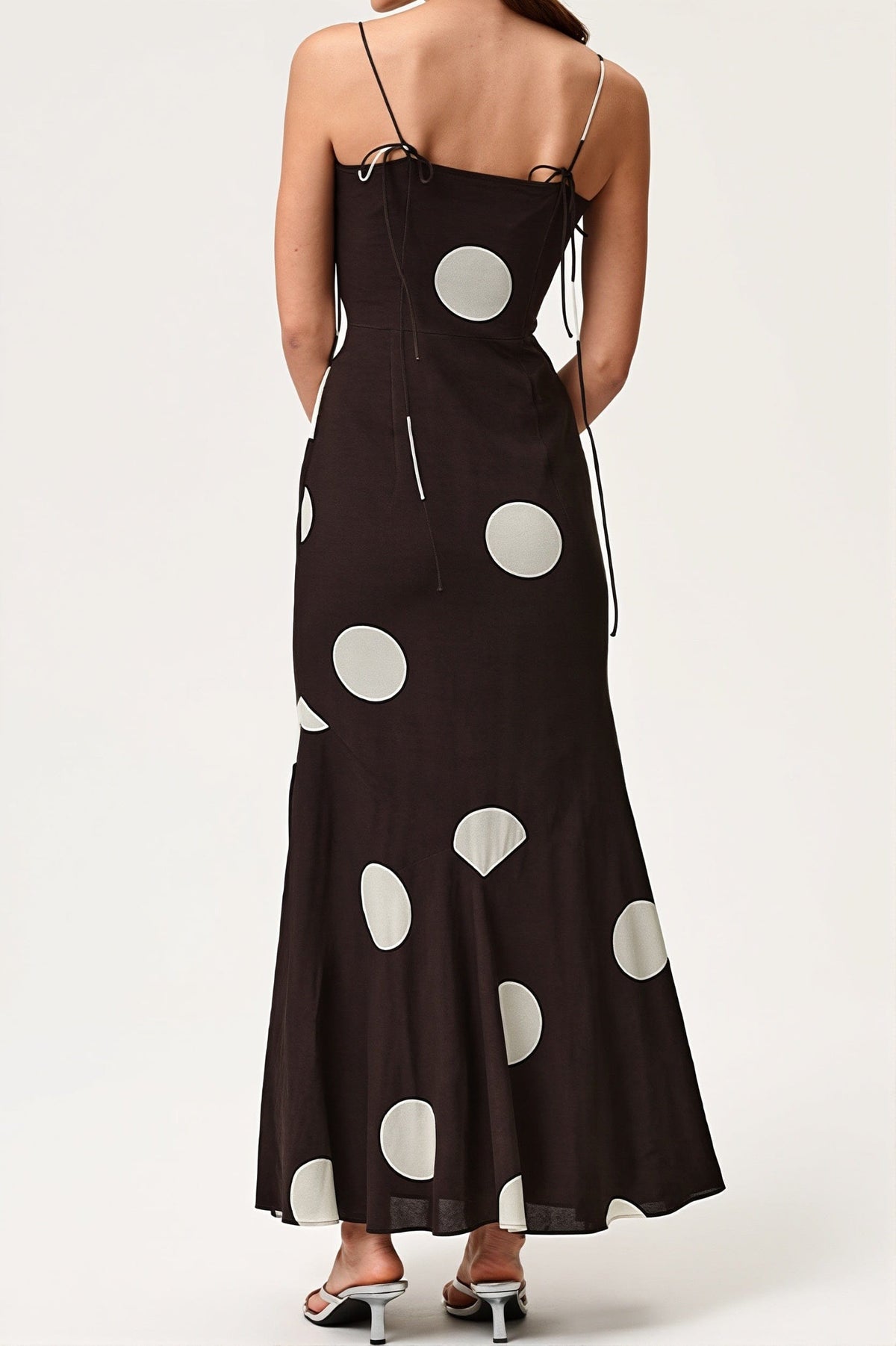 Dames Maxi Jurk Met Stippenprint Zonder Mouwen