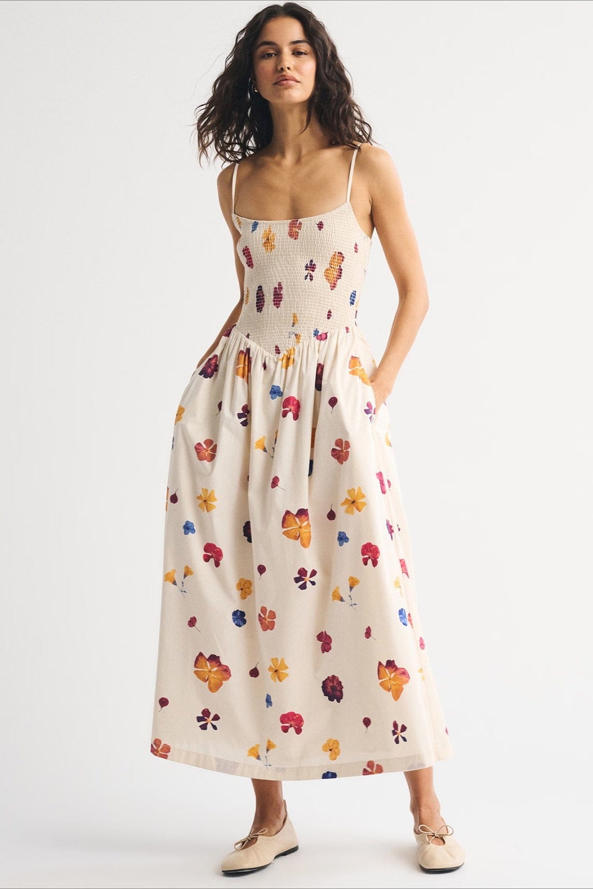 Dames Maxi Jurk Met Strepen En Bloemenprint