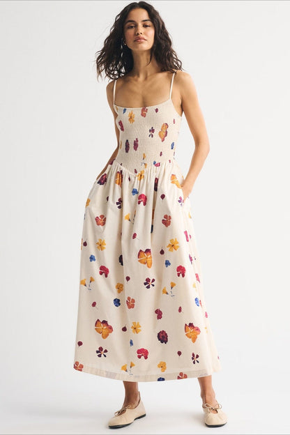 Dames Maxi Jurk Met Strepen En Bloemenprint