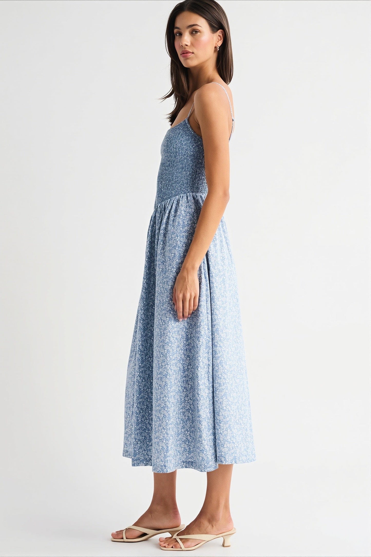 Dames Maxi Jurk Met Strepen En Bloemenprint