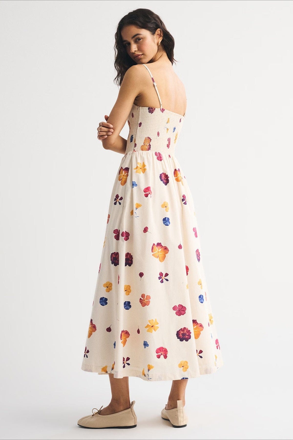 Dames Maxi Jurk Met Strepen En Bloemenprint