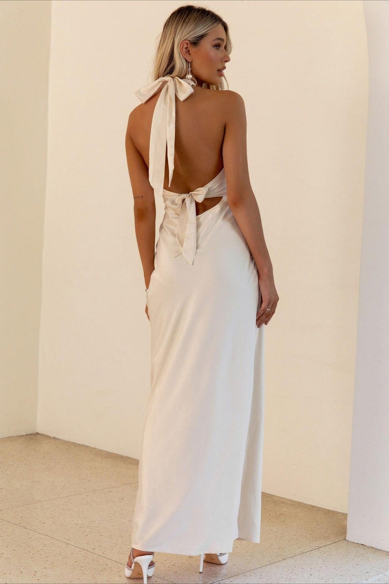 Dames Maxi Jurk Met V Hals En Slim Fit