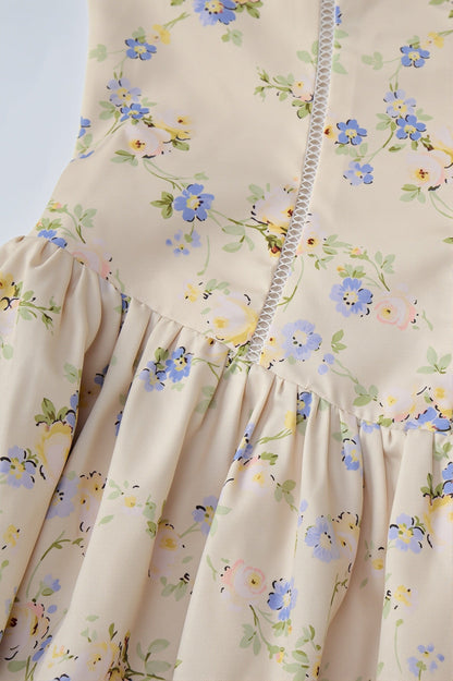 Dames Maxi Slipdress Met Bloemenprint En Hoge Taille