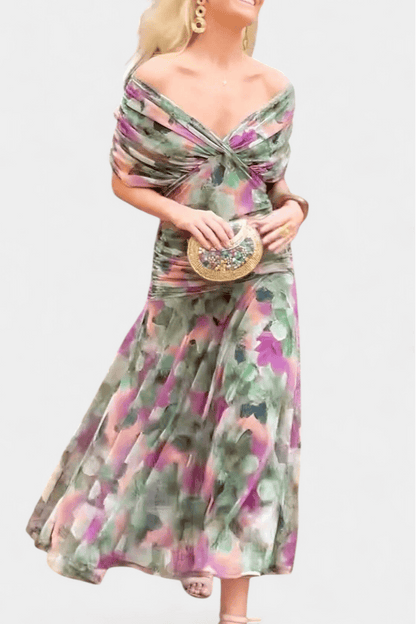 Dames Maxijurk Met Bloemenprint En V Hals