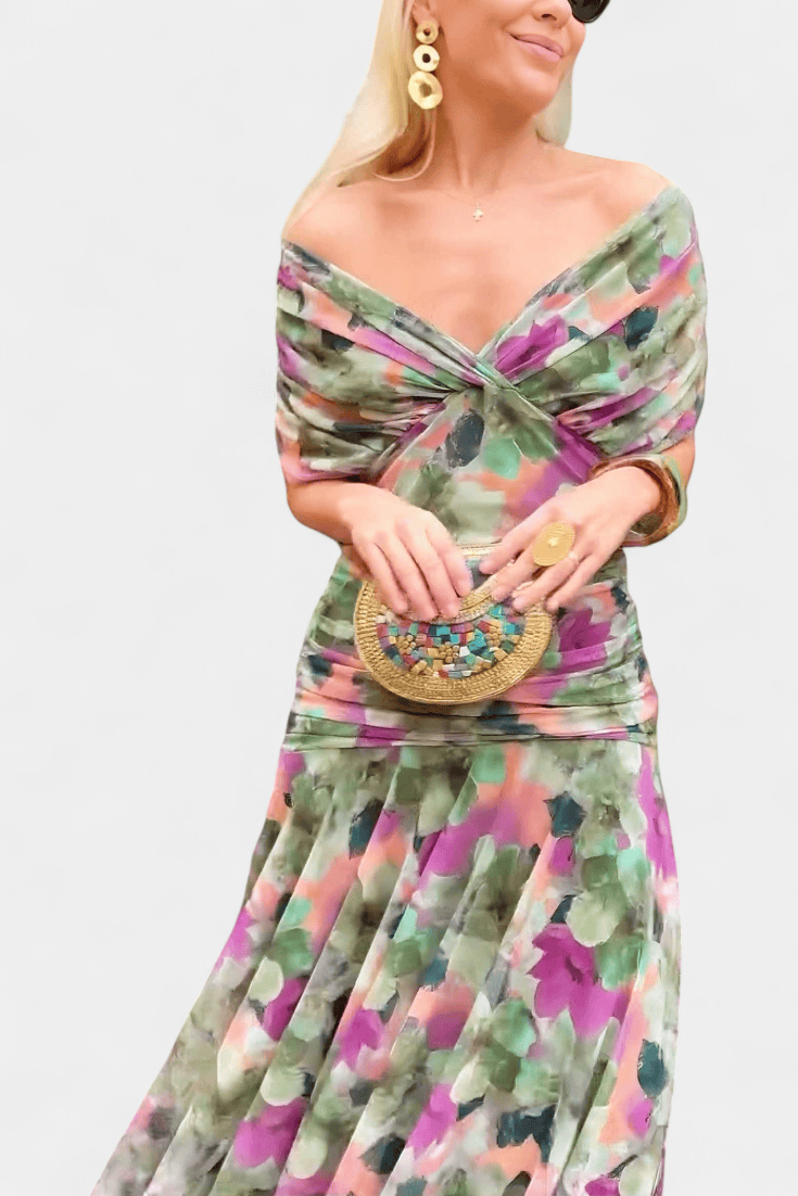 Dames Maxijurk Met Bloemenprint En V Hals