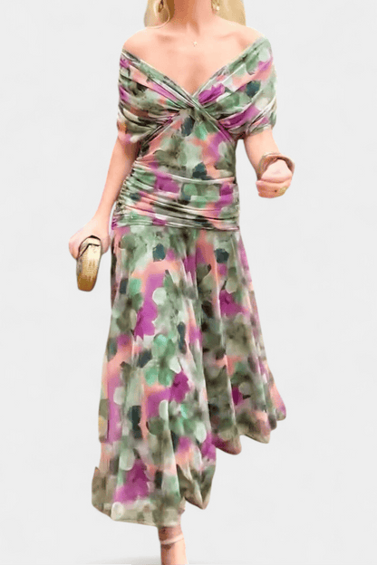 Dames Maxijurk Met Bloemenprint En V Hals