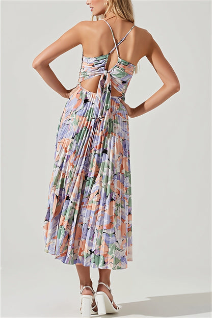 Dames Midi Jurk Met Bloemenprint En Plissé