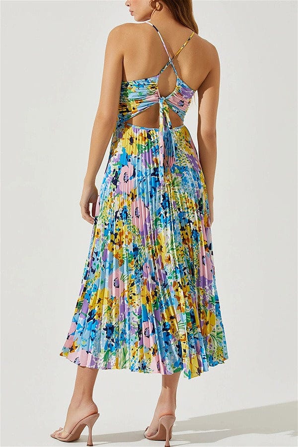 Dames Midi Jurk Met Bloemenprint En Plissé
