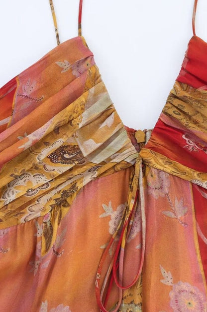 Dames Midi Jurk Met Bloemenprint En V Hals